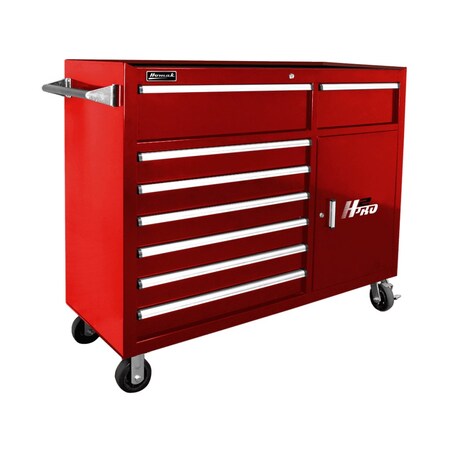 Homak 56in H2Pro  8 Drawer w/ 2 Drawer Comp Roller - Red RD04056082